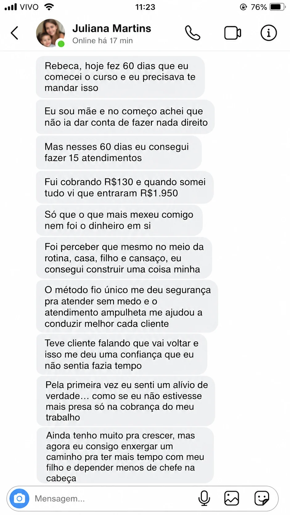 Depoimento de Juliana Martins